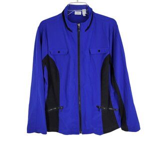 Zenergy by Chico’s Blue Golf Jacket Zip Athletic Travel Size 3 / XL performance